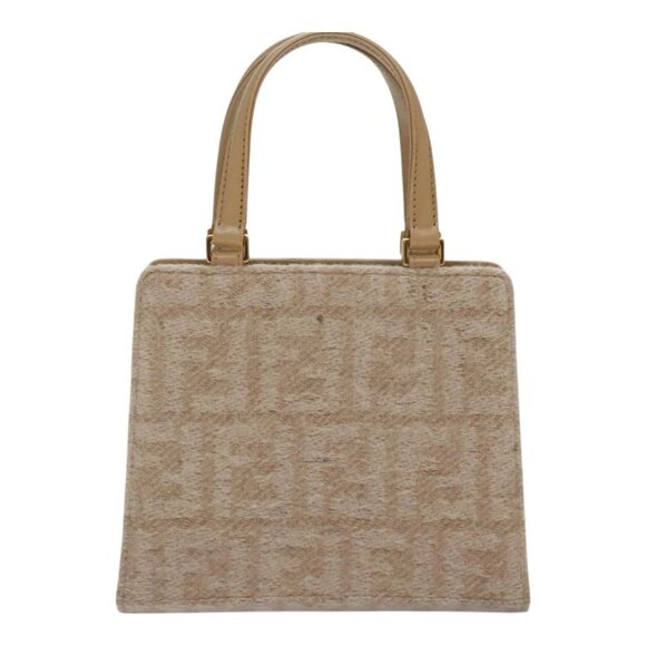 FENDI Zucca Canvas Hand Bag Beige Gold Auth 93833AV - Picture 3 of 16